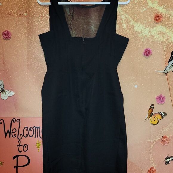 * * POLLINI BLACK WOOL SHEATH DRESS - Picture 7 of 10